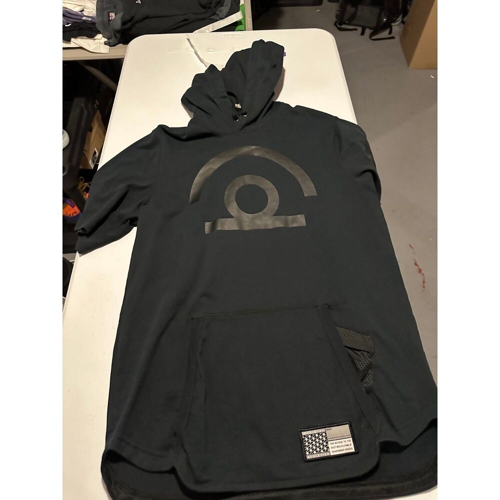 Nike basketball short sleeve hoodie mens size l sku 35